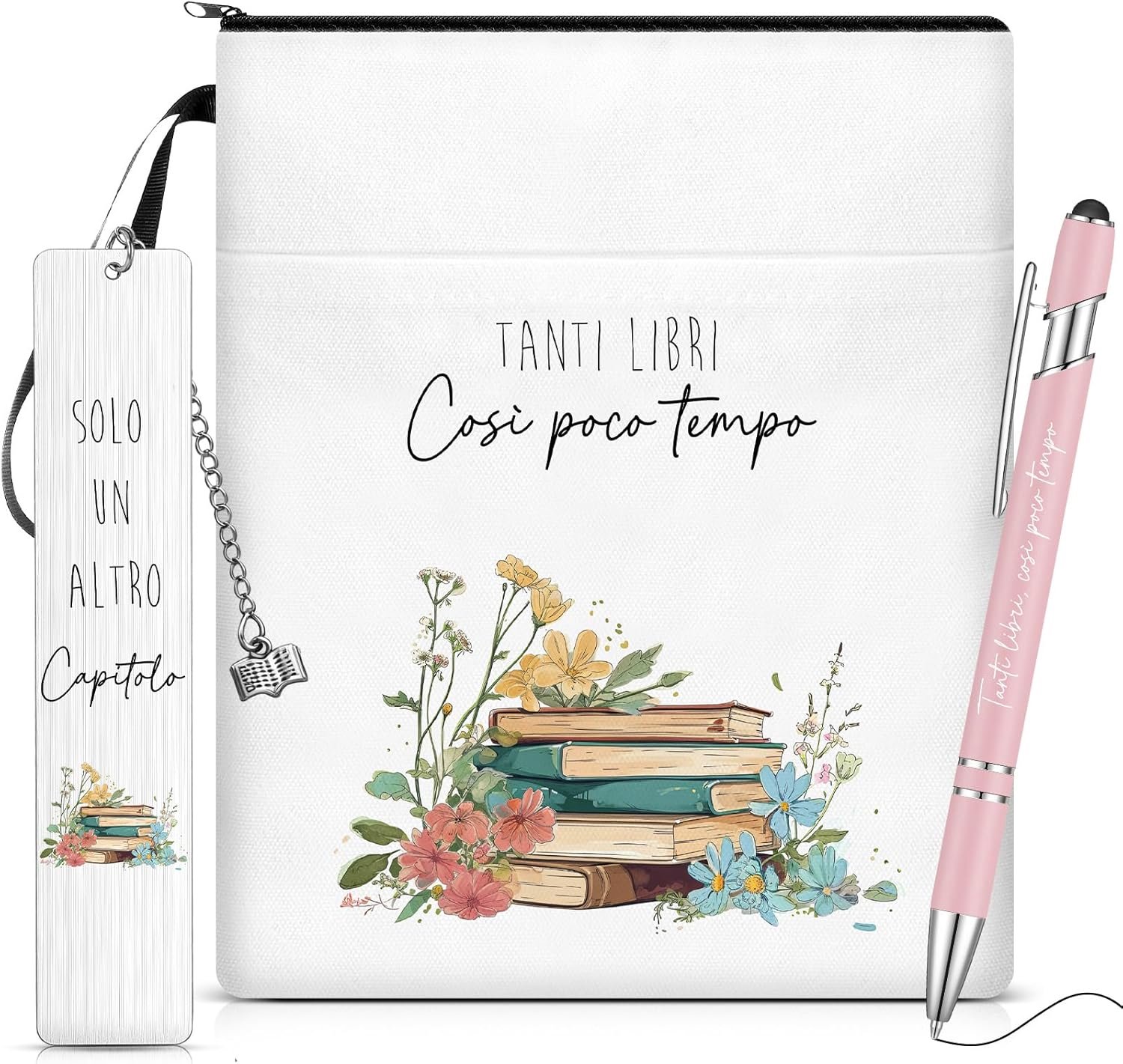 Nezyo 3 Piece Gifts For Book Lovers Book Box With Box Stainless Steel Bookmark Pink Ballpoint Pen Morandi Gifts For - ShopVlot