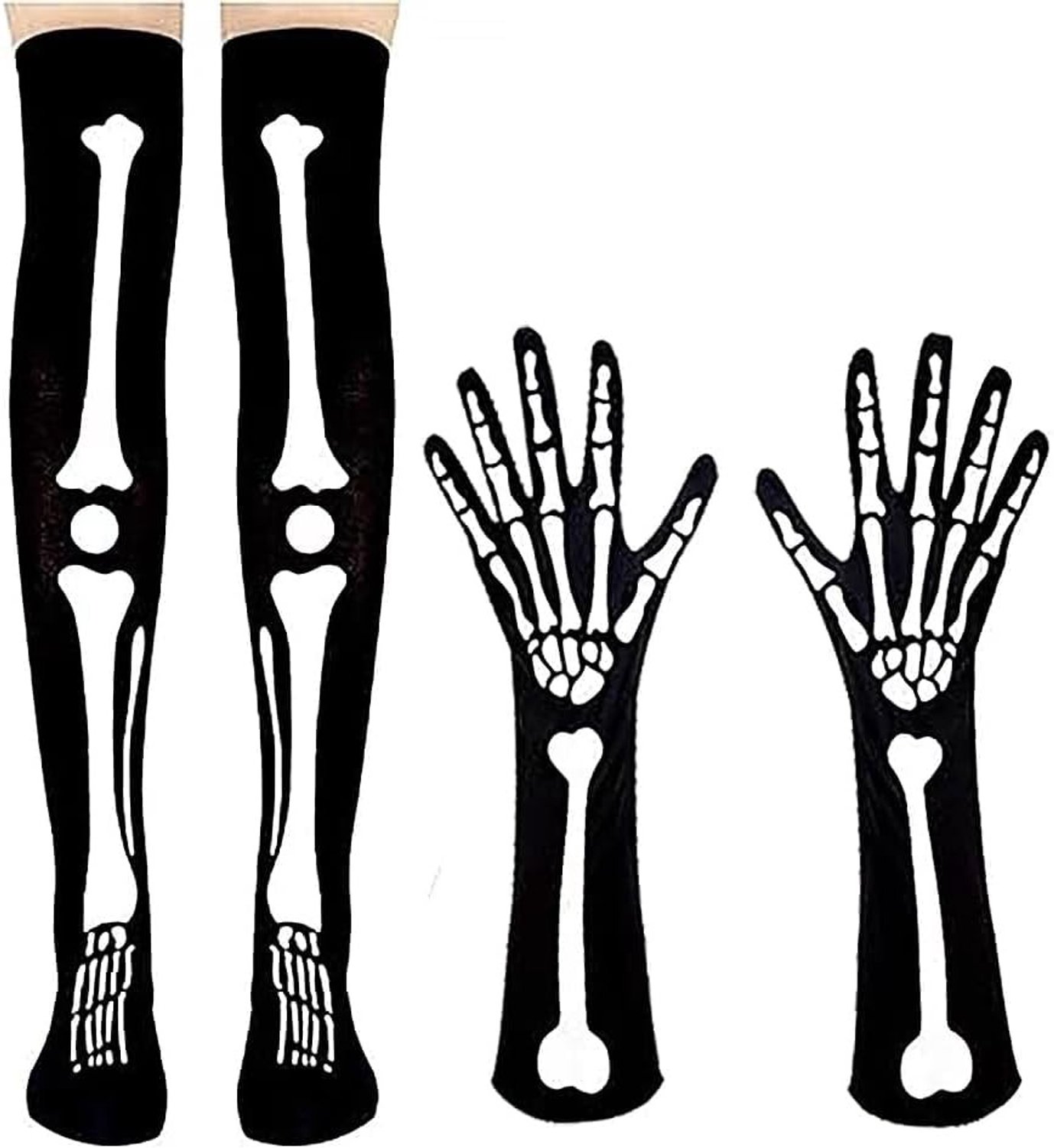 Halloween Skelethandschoenen en Skeletsokken voor Cosplay en Feestelijke Kostuums