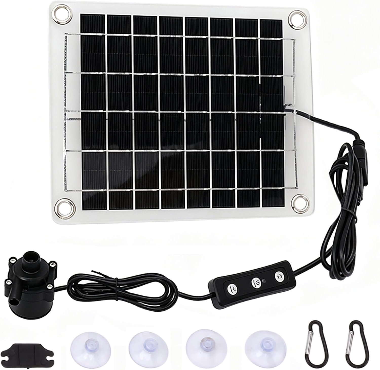 Zonne-fonteinpomp, 20 W DC 12 V, zonnepaneel, waterpomp, dompelfonteinset, verstelbaar voor irrigatie van vogelbaden - Vemera
