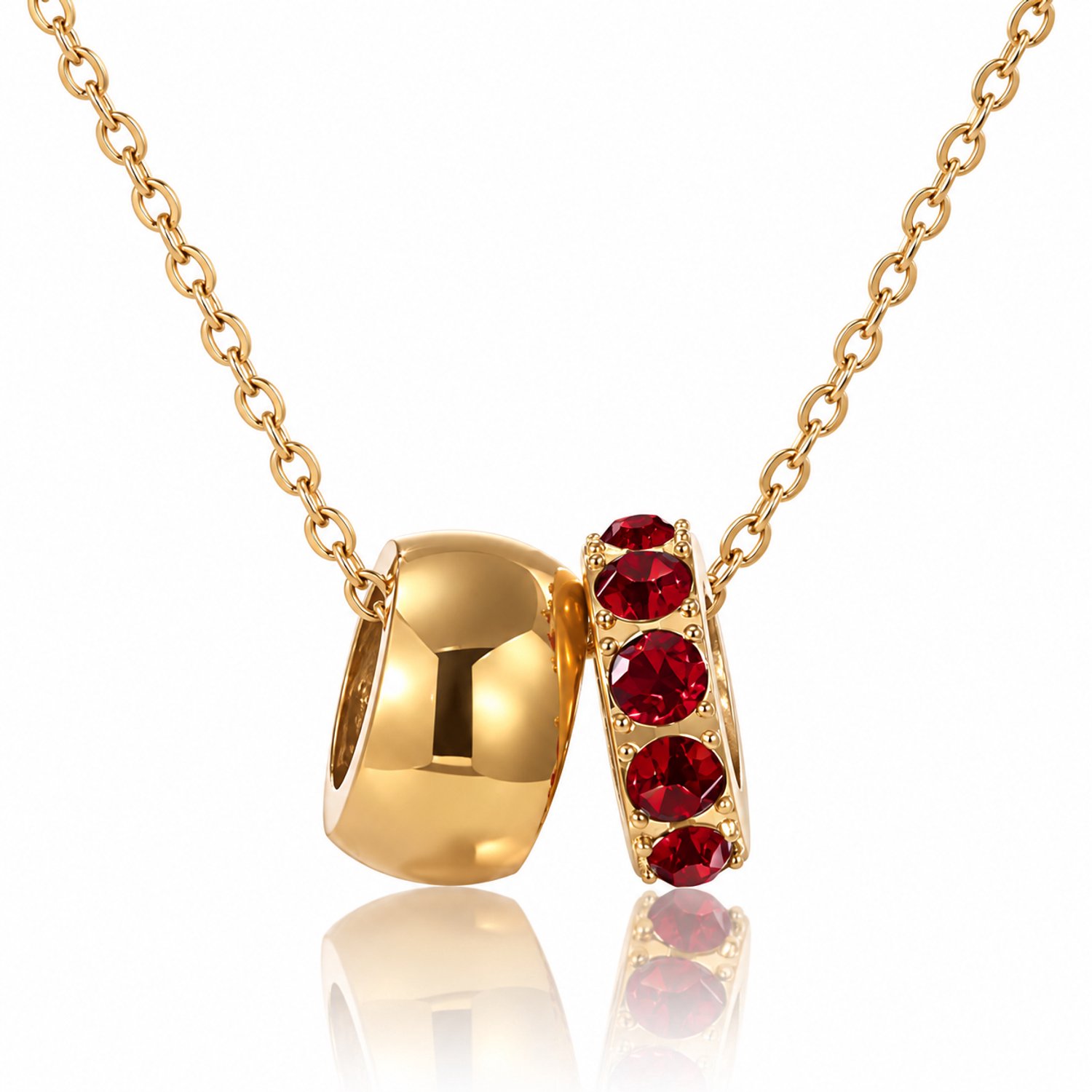 Maevi® Geboortesteen Ketting - Kleur: Goud - Maand: Januari - Hoge Kwaliteit - RVS / Stainless Steel - Birthstone Necklace - Geboorte / Verjaardag Cadeau - Kraamcadeau - Incl. Luxe Verpakking - Mama / Moeder / Vrouw - Verkleurt Niet - Geboorte Steen