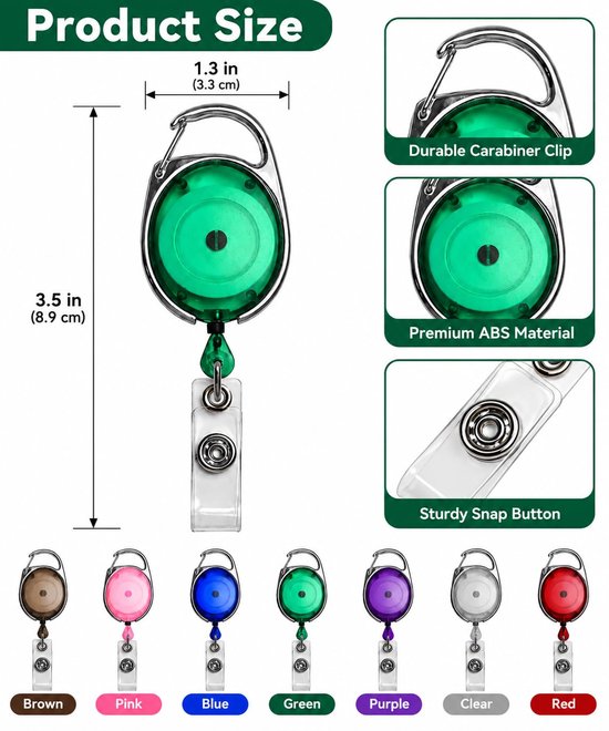 Intrekbare badgehaspel - 70 cm kabel - Zwart — afbeelding 4