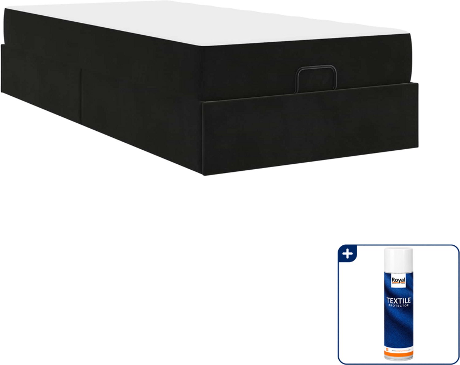 vidaXL Bedframe met matras - 100 x 200 cm - fluweel - zwart - Inclusief textielbeschermer 500 ml Bruin