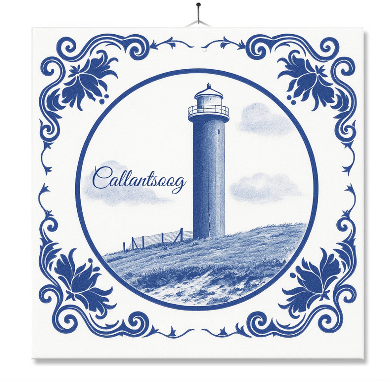 MC Living Tegel Met Opdruk | Callantsoog | Delft Blauw | Cadeau | Inclusief Geschenkdoos | Standaard | Ophangsysteem Ontwerp 2