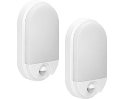 Adviti Set van 2 - Buitenlampen met Bewegingssensor NEFRYT - Tuinverlichting 4000K - Buitenverlichting met IP54 - Muurlamp 800lm - Wandlamp buiten - Wit