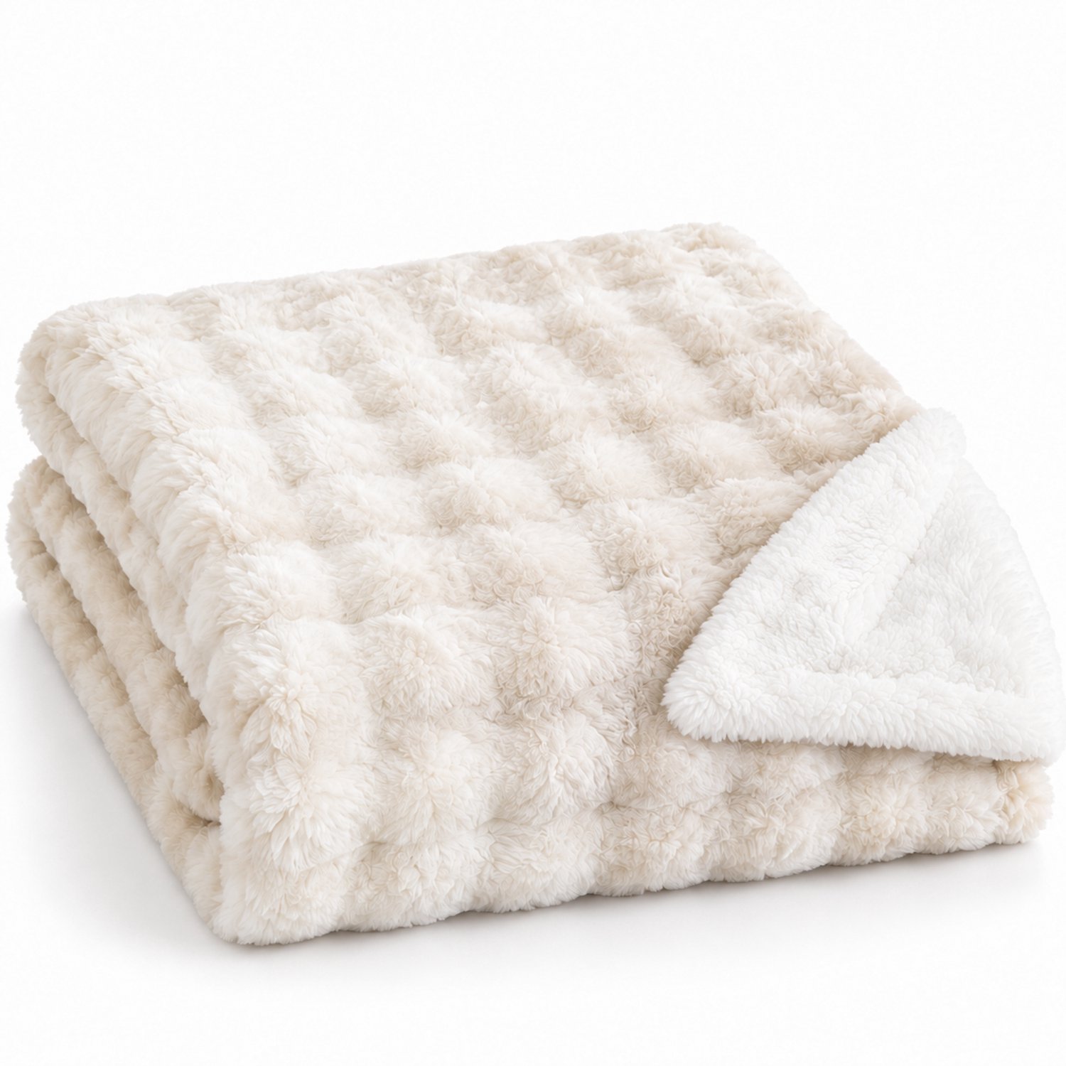 bedlin Fleece deken – plaid XL – 240x220cm – Gradient Bubble Beige