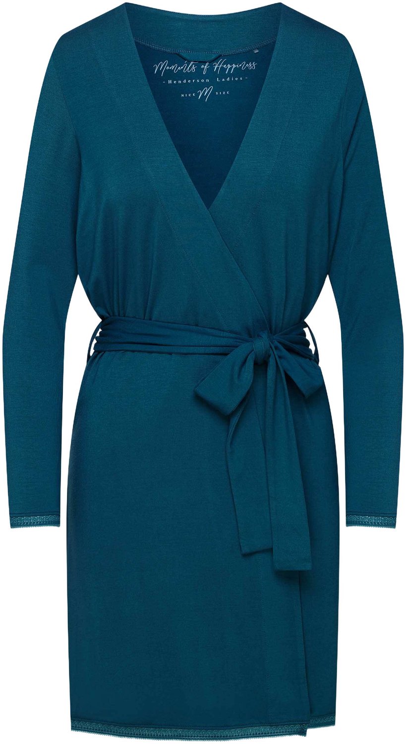Henderson Alena 41315 - Damesbadjas - Viscosemix - Met ceintuur Donker turquoise