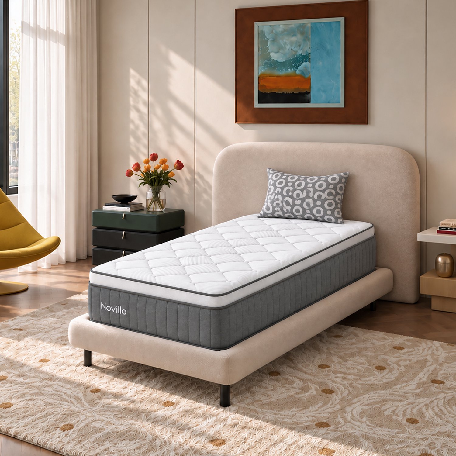 Novilla Koudschuimmatras 90x200 cm - 7 comfortzones - H3 -25 cm Grijs