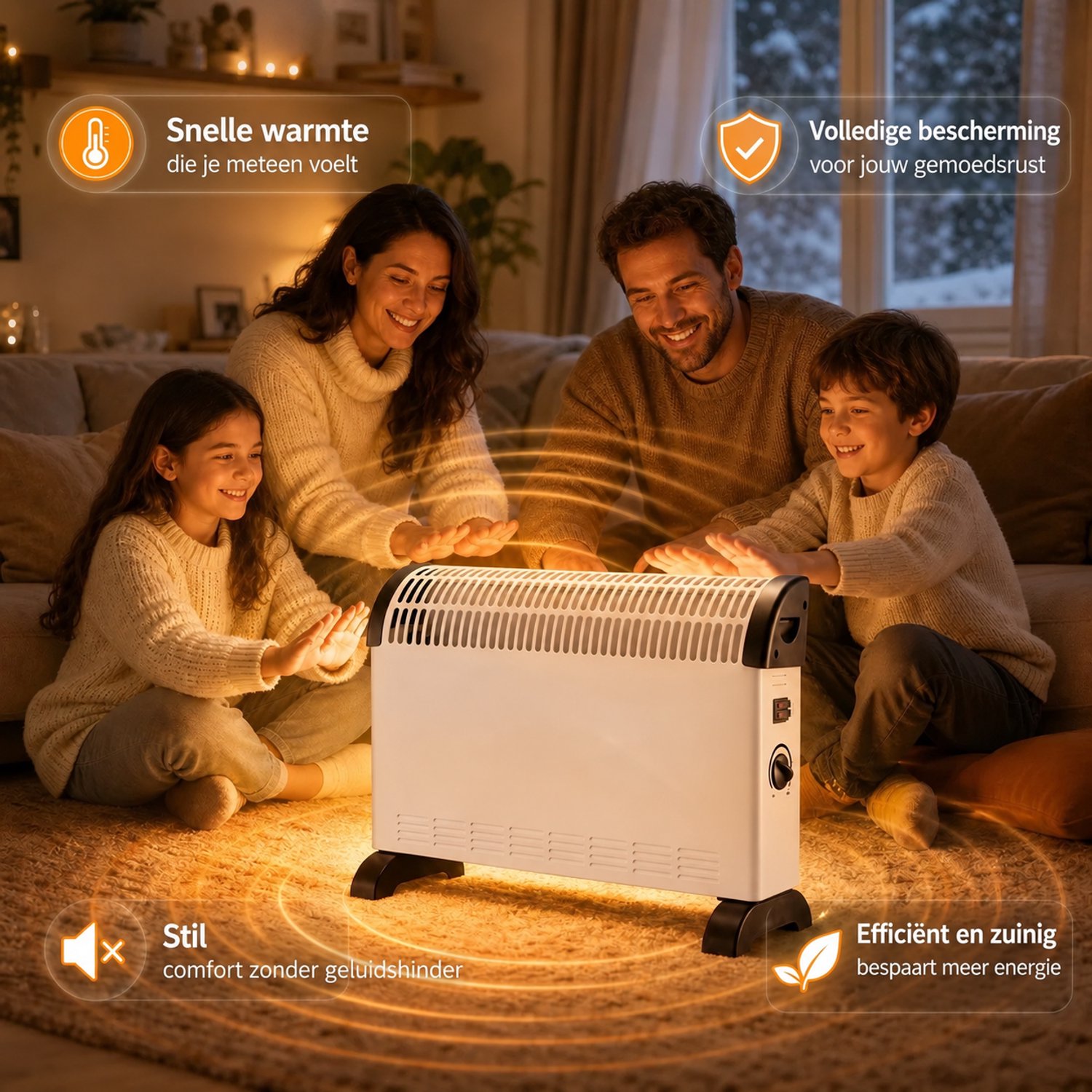 Lifero Kachel - Elektrische Verwarming 2000W - Convectorradiator - Convector - Wand of Vloer Verwarmer - Verwarmen Convectie – foto 2