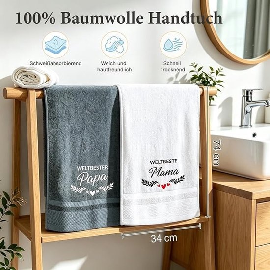 Papa en Mama Cadeauset – 8-delige Babygeschenkset met Wijnglazen, Sokken, Handdoeken en Kaart — afbeelding 4