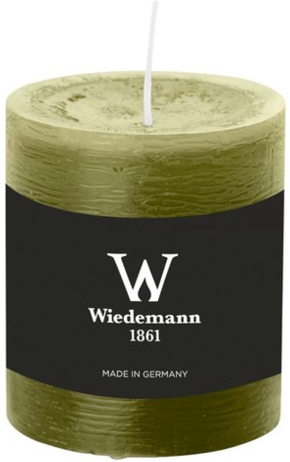 Wiedemann Marble Rustik stompkaars olijfgroen, doorgekleurd, Ø 68 x 80 mm
