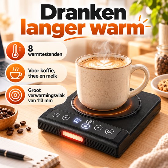 Warmhoudplaat - 2-in-1 Fermentatieverwarmer - Koffiewarmer - Zwart — afbeelding 3