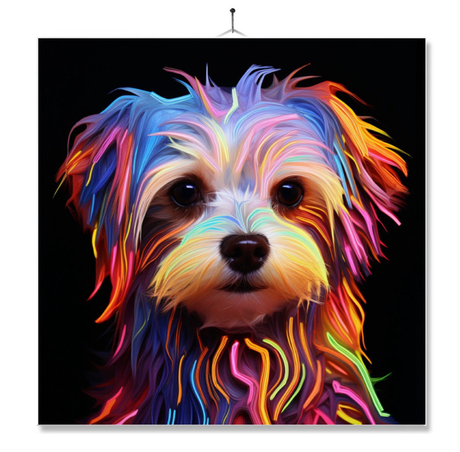 MC Living Tegel Met Opdruk | Geschenk | Dier | Neon Kleuren | Art | Maltezer Ontwerp 1
