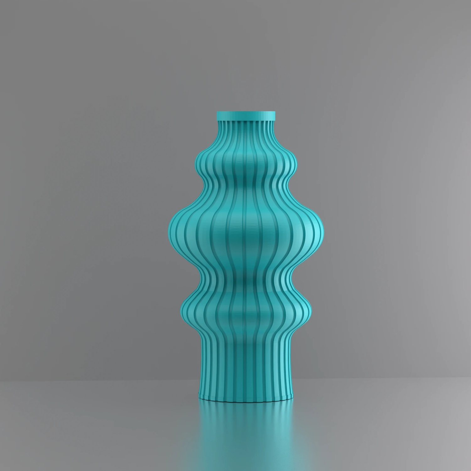3d-gezellig Fontein - Vaas - Turkooise - Maat 25 cm - Kunststof - Modern - Bloemenvaas - 100% gerecycled PLA (bioplastic)