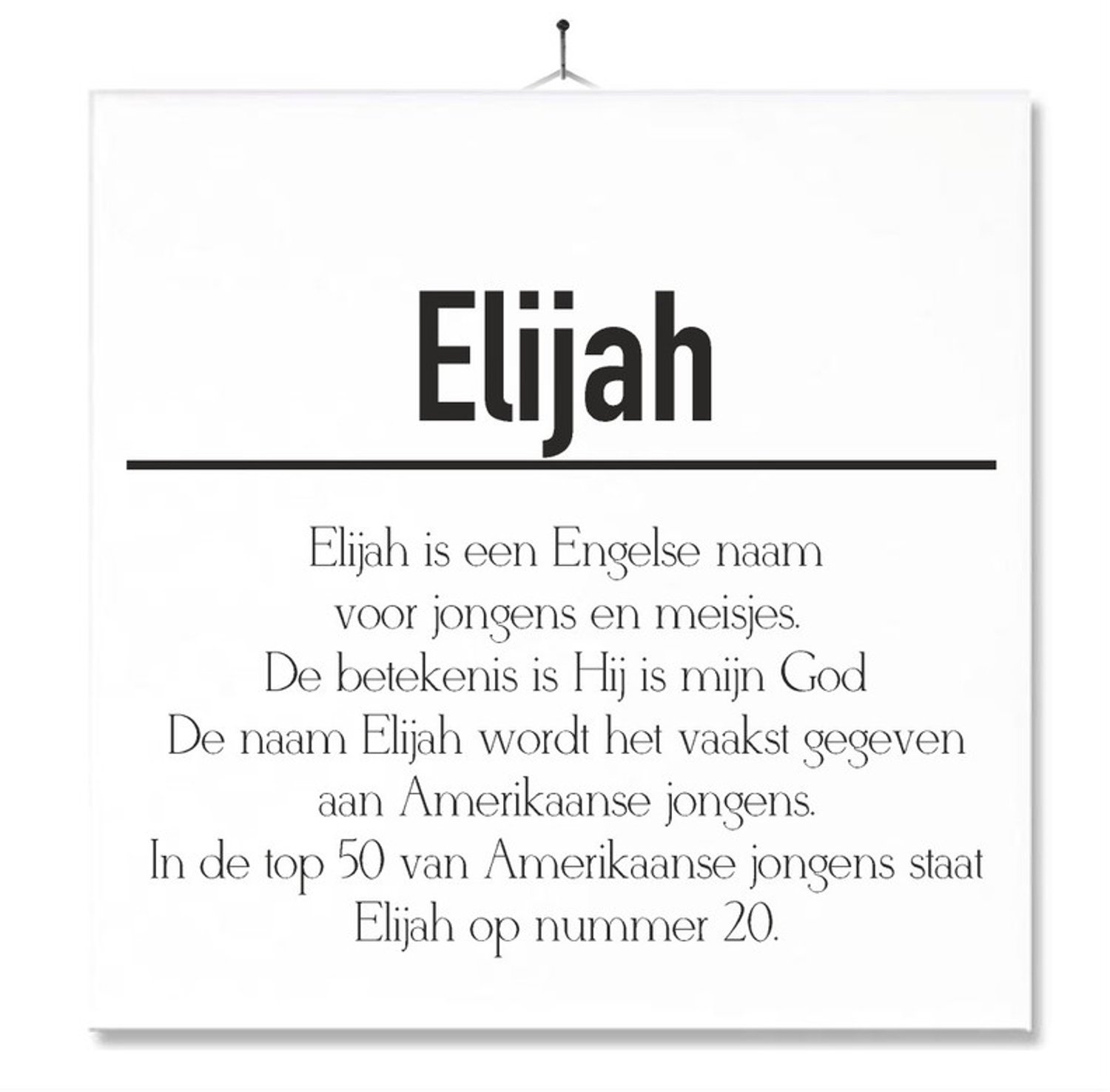 MC Living Tegel Met Opdruk | Betekenis | Kado | Cadeau | Met Naam - Elijah Multi-Color