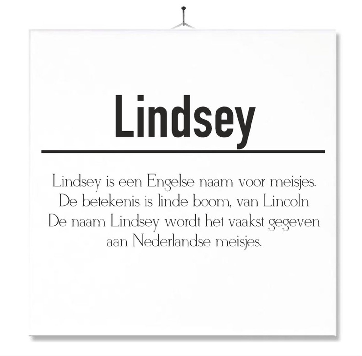 MC Living Tegel Met Opdruk | Betekenis | Kado | Cadeau | Met Naam - Lindsey Multi-Color