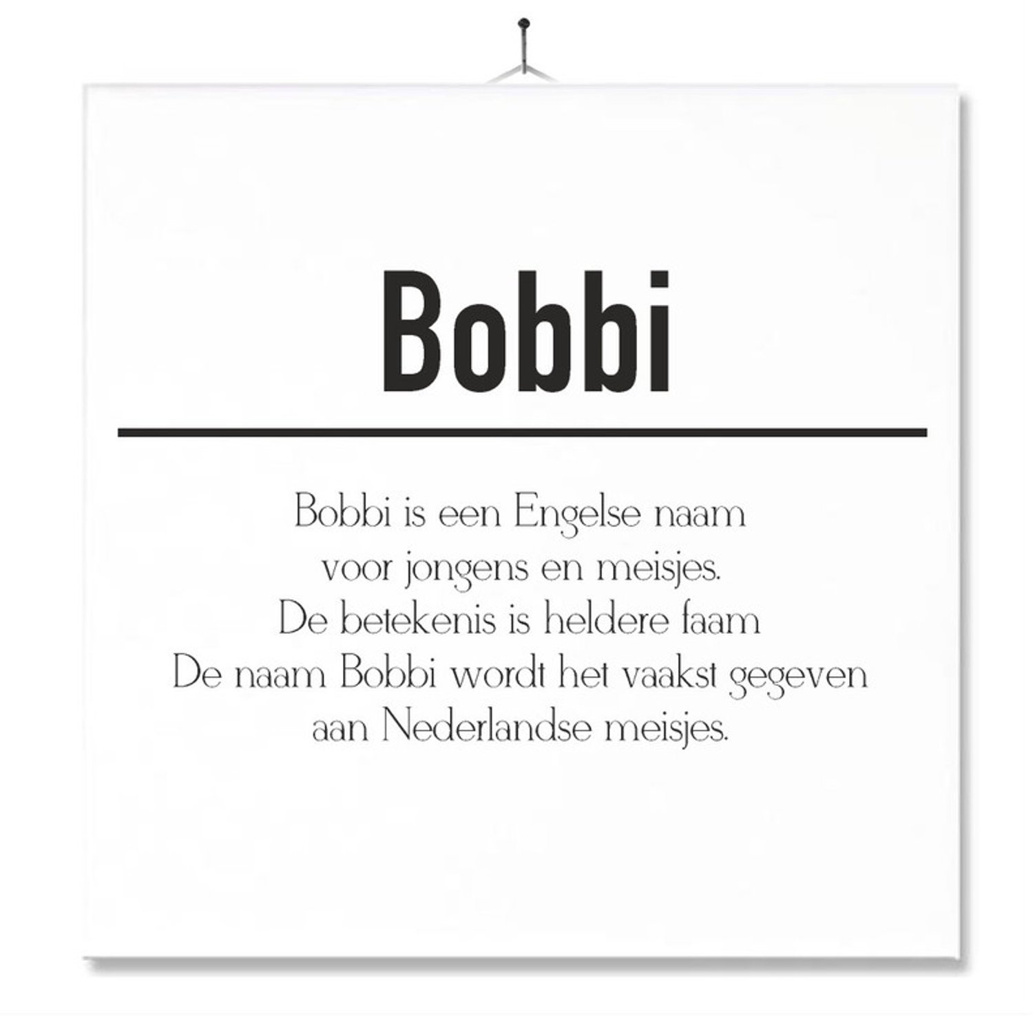 MC Living Tegel Met Opdruk | Betekenis | Kado | Cadeau | Met Naam - Bobbi Multi-Color