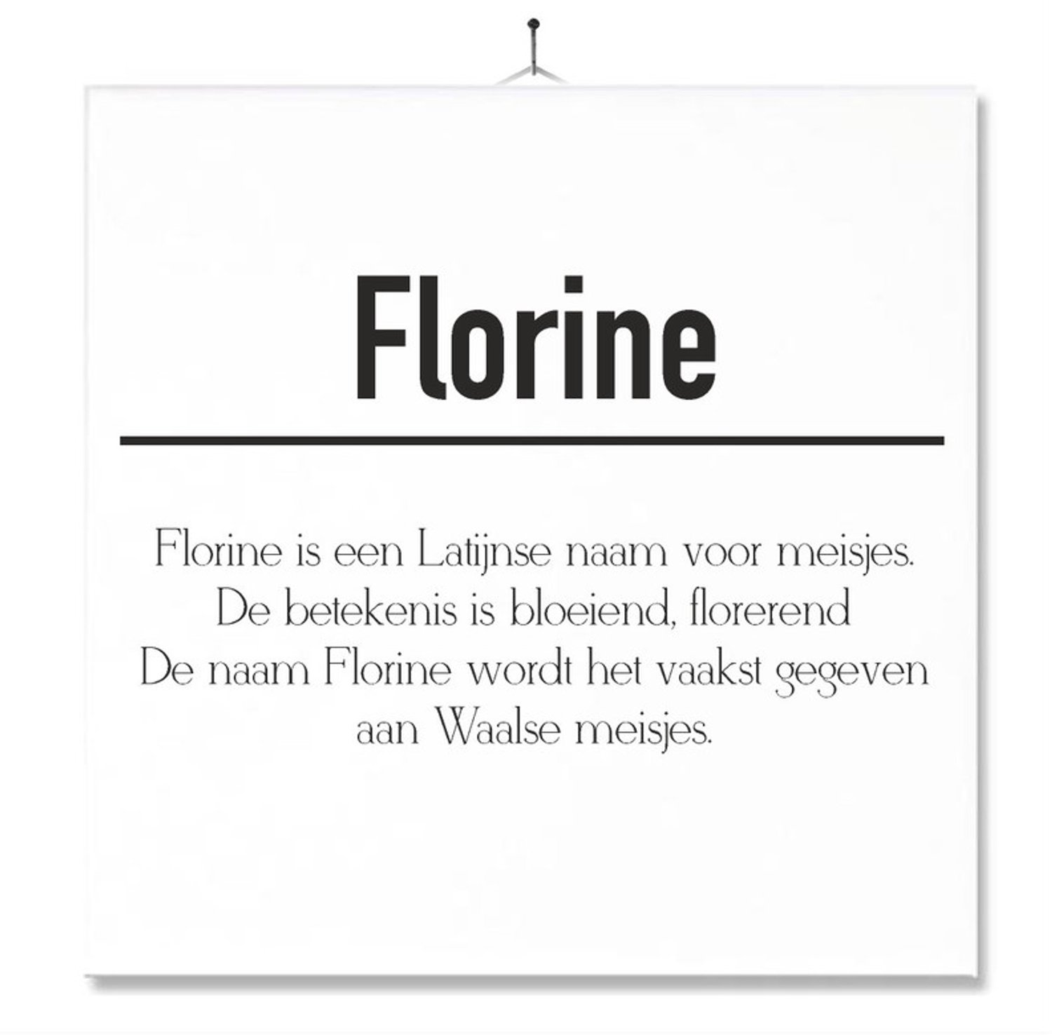 MC Living Tegel Met Opdruk | Betekenis | Kado | Cadeau | Met Naam - Florine Multi-Color