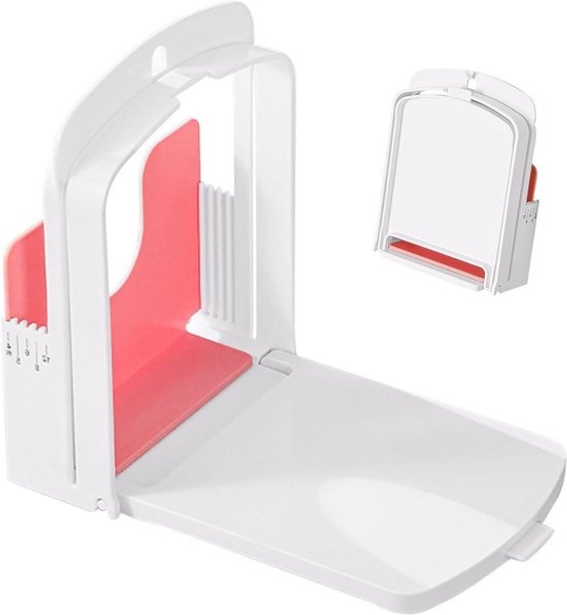 Broodsnijder Gids - Brood Snijmachine - Zelfgebakken Brood Snijden - Verstelbare Dikte - 27x18x9 cm - Wit