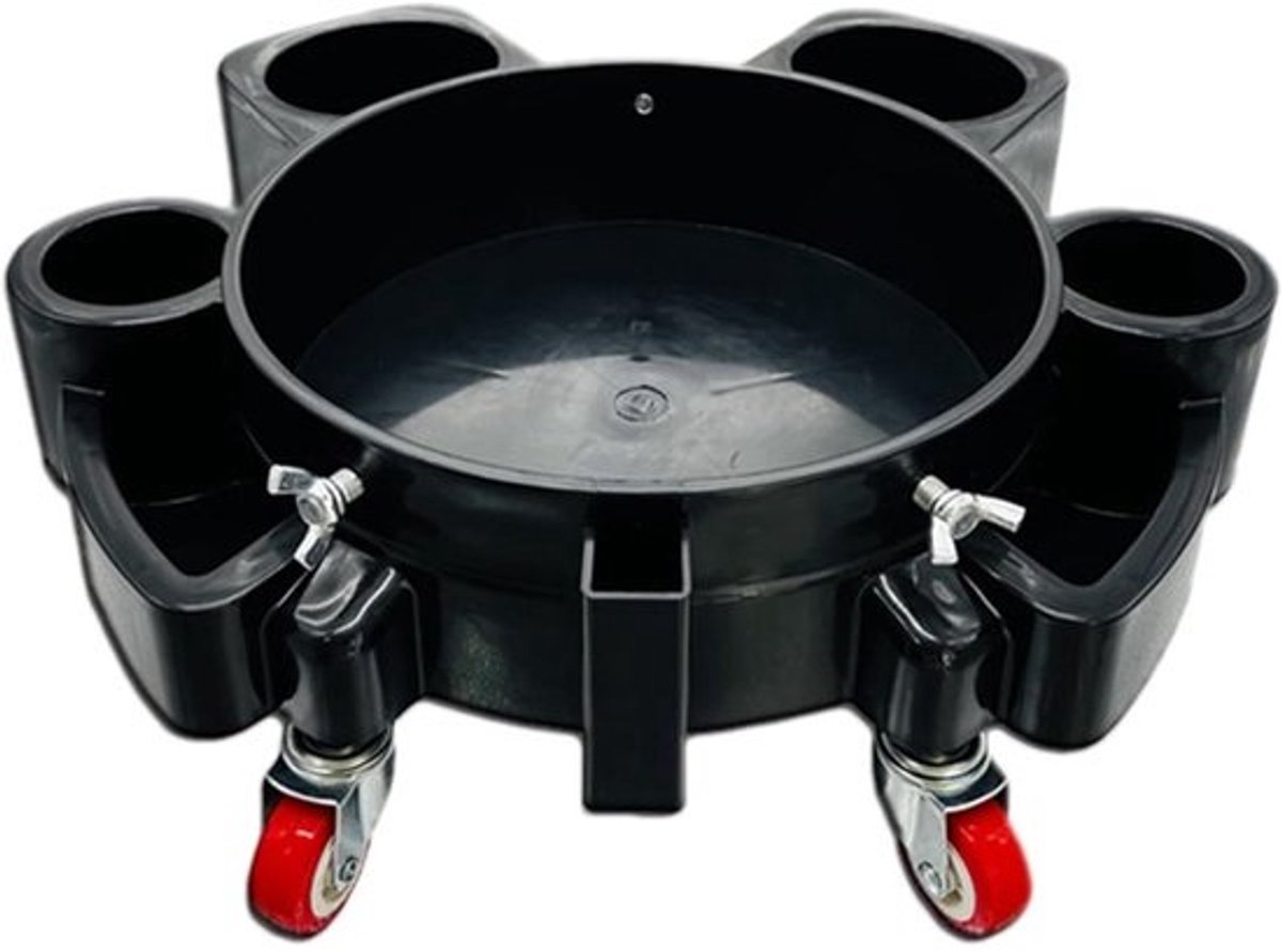 Autowasemmerroller - Emmerwagen Mover - Auto Reinigen - Met 5 Wielen - 10 inch - Zwart