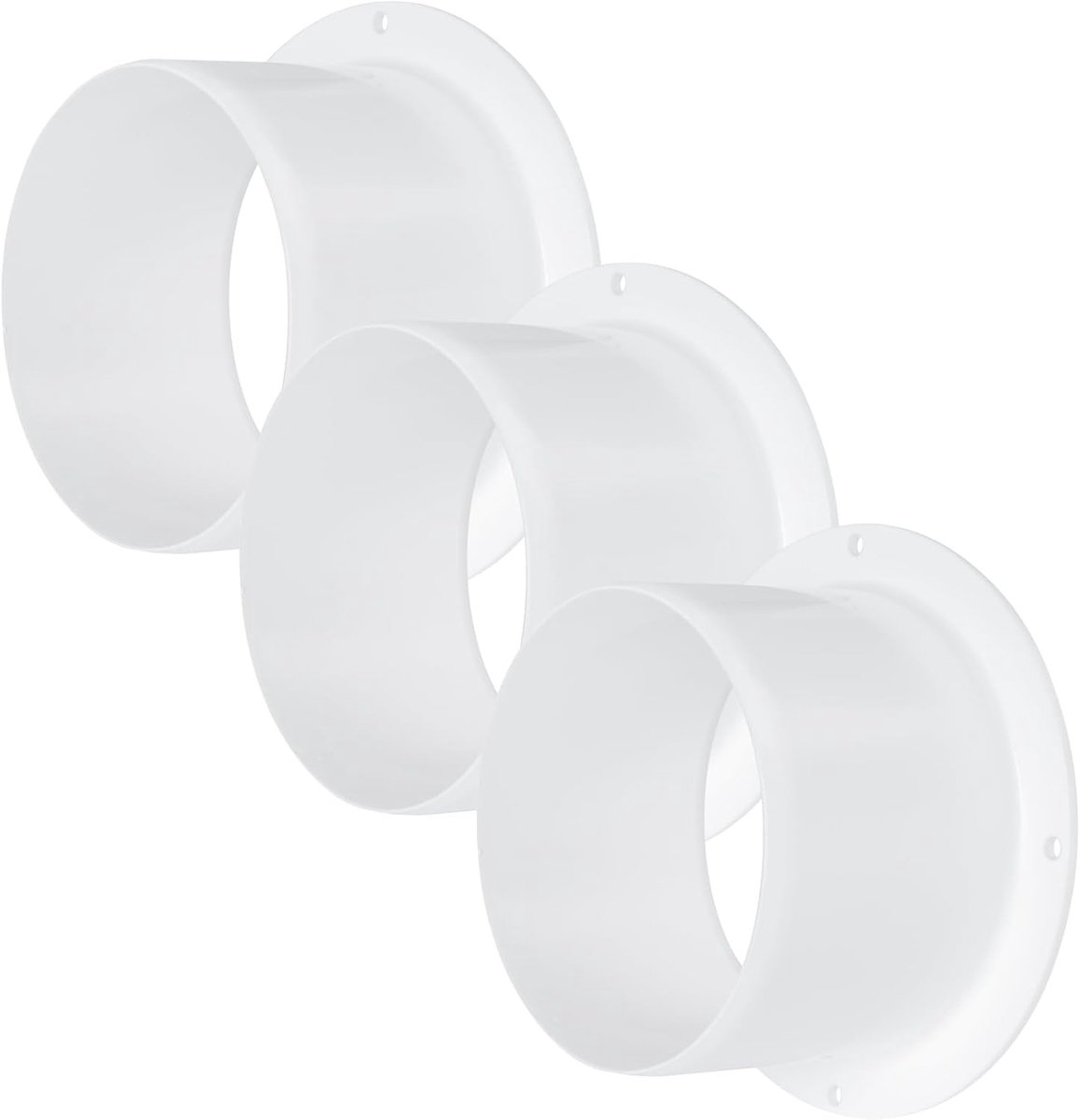 Systems 4 "Inch Pack van 3 Air Vent Duct Connector Flens Rechte Ventilatiepijp Plastic Buisverbinding Plaat Voor Koeling Verwarming Ventilatiesysteem HVAC 4 "Inches