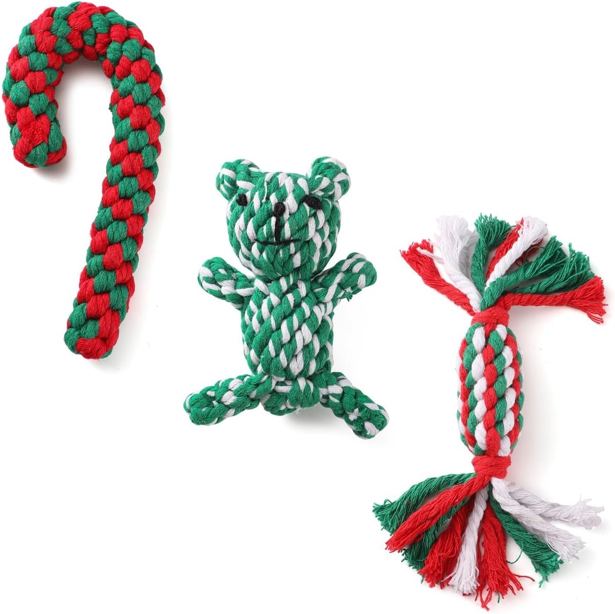 speelgoed, 3 stuks speelgoed kauwen Kerstmis, kauwen kerstspeelgoed, honden kerstspeelgoed, huisdier, honden, Kerstmis, speelgoed, suiker, kerstcadeaus