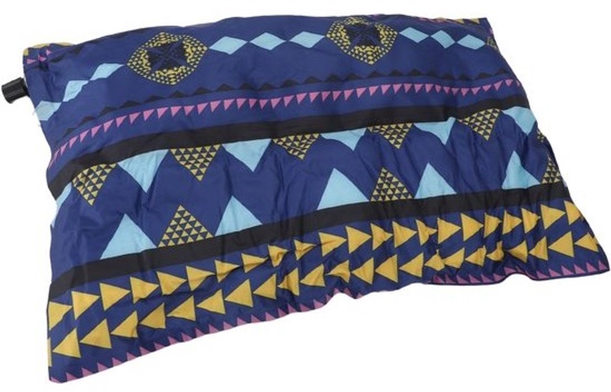 Opblaasbaar Kampeerkussen - Reiskussen Samendrukbaar - Comfortabel Kamperen - Automatisch Opblaasbaar - 45x30 cm - Donkerblauw