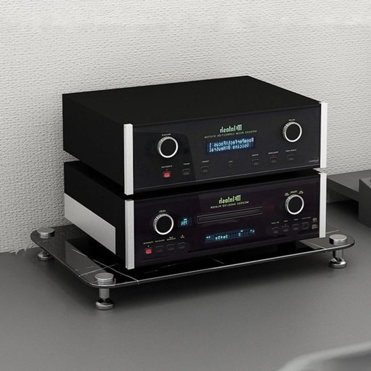 Stereo Kast - Mediastandaard - Audio Opslag - Gehard Glas - 1 Laag - Zwart