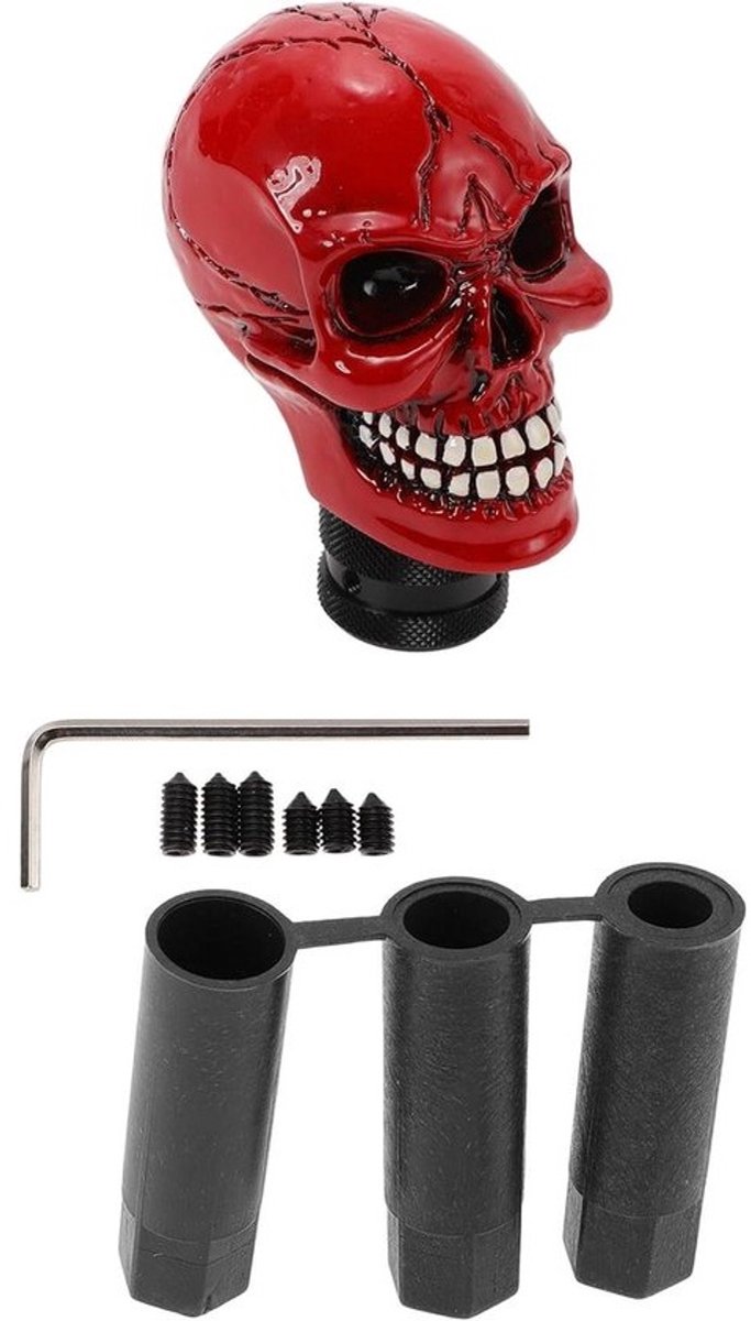 Schedel Schakelknop - Versnellingspook Knop - Auto Interieur Aanpassen - Uniek Schedel Ontwerp - 8.7cm - Rood