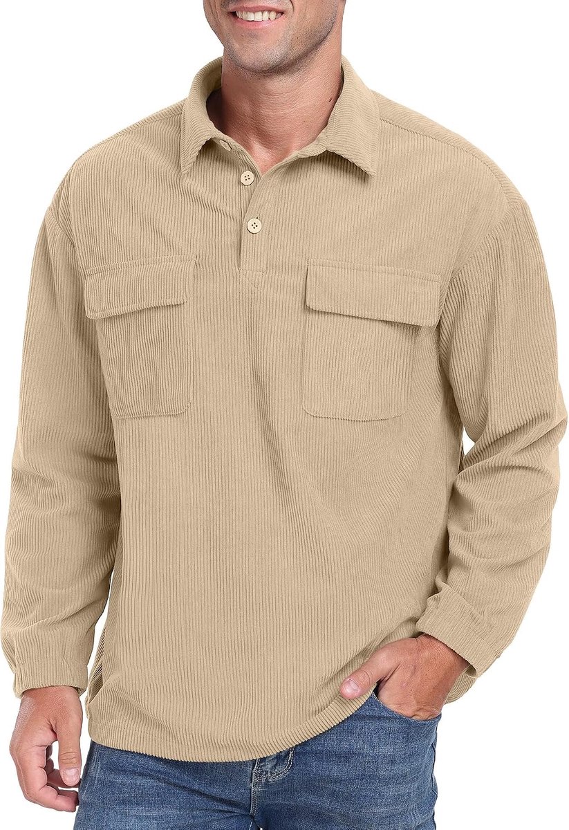 Heren sweatshirts trui UK mannen polo hals winter corduroy lange mouw truien tops voor mannen