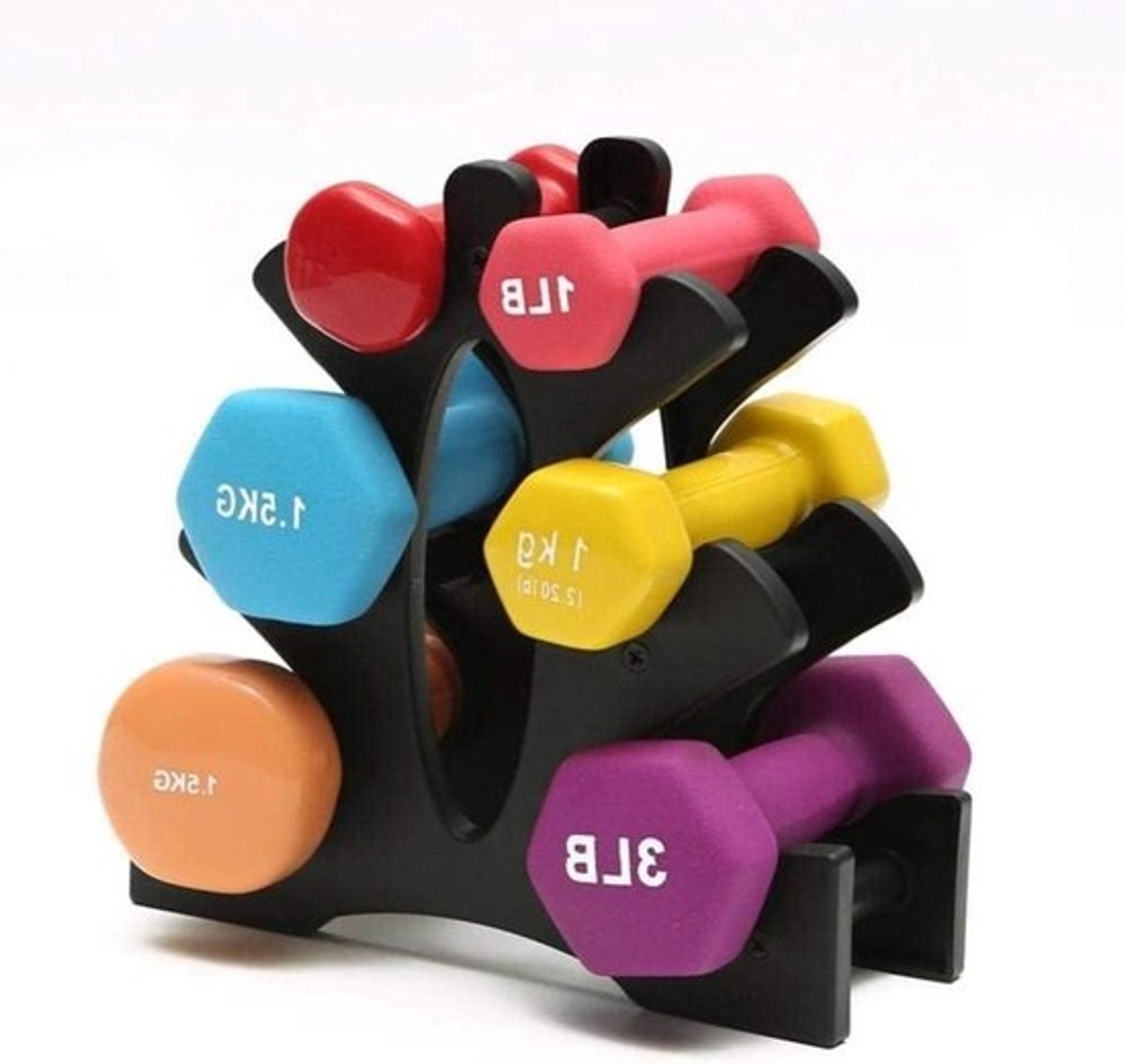 Halterrek - Gewichtenhouders - Kracht training - Stabiel statief ontwerp - Max 25kg - Zwart