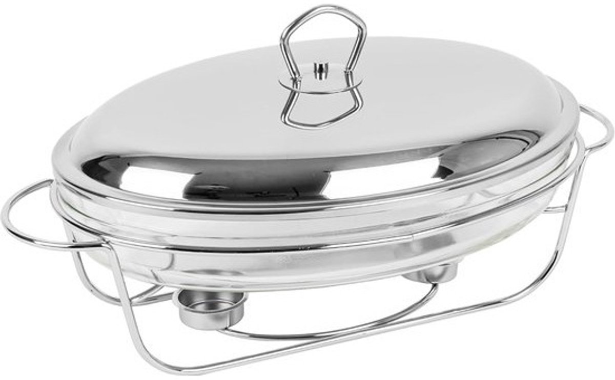 Warmhoudschotel - Buffet warmer - Warm Serveren - Ovenbestendige schaal - 3 Liter - Zilver