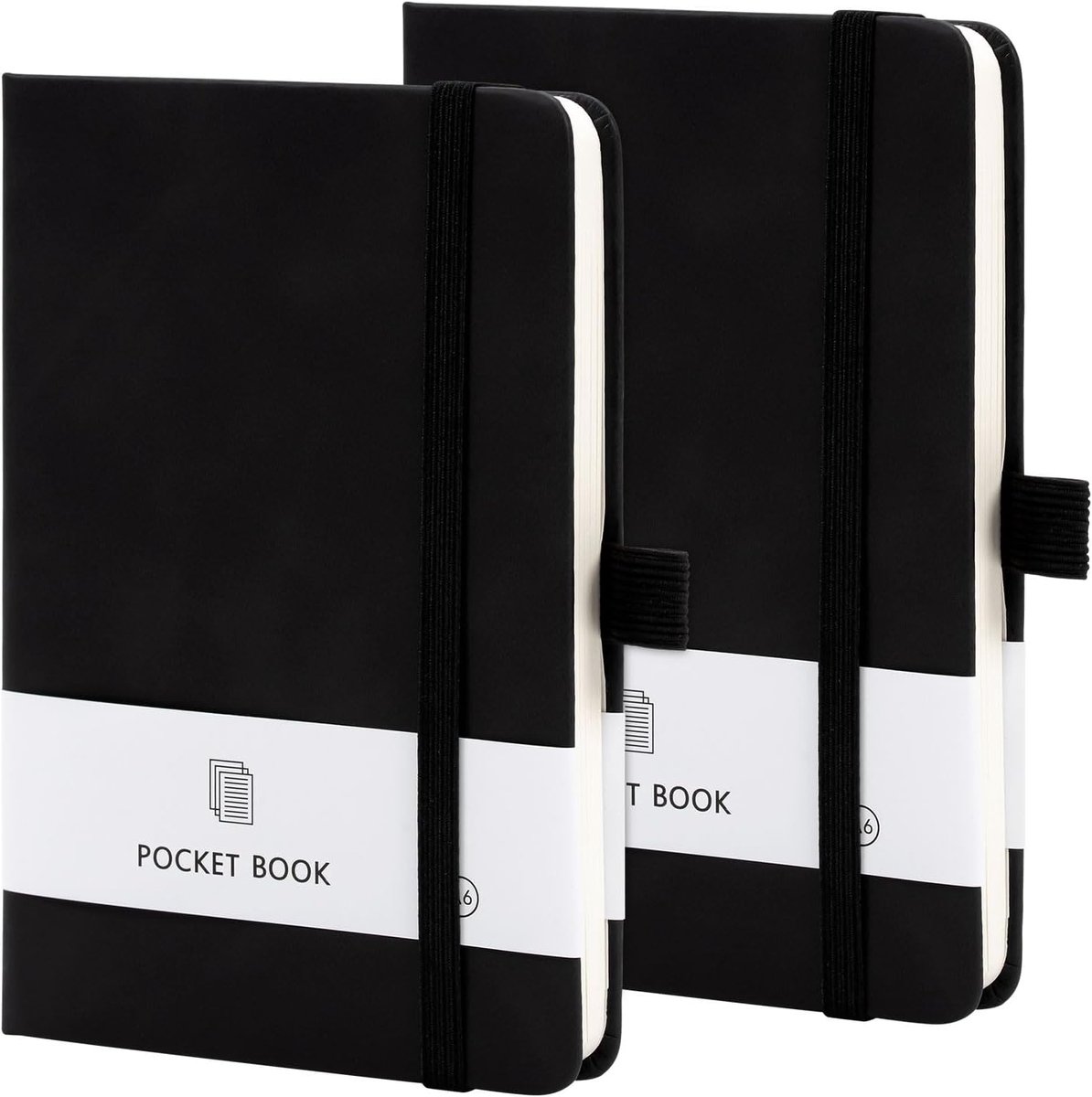 2 stuks notitieboek, A6, klein, 9,5 cm x 14,5 cm
