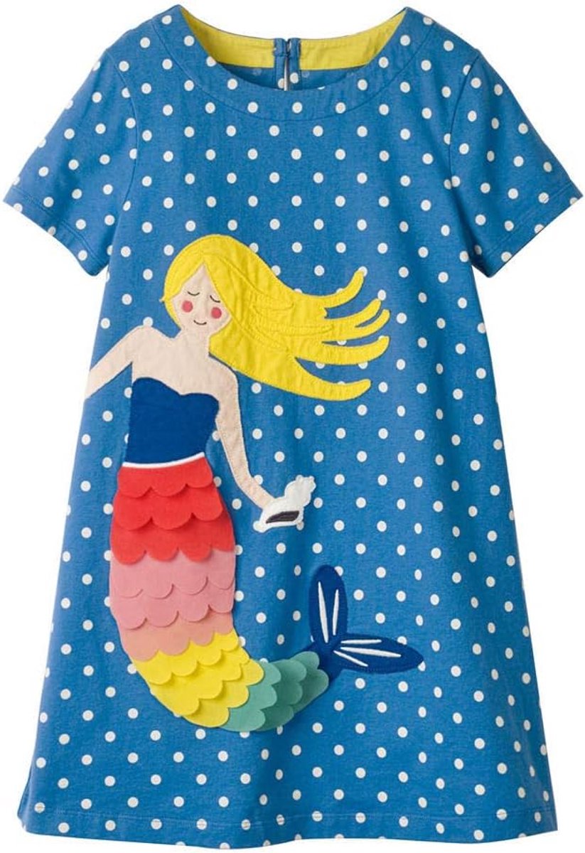 meisjesjurk met lange mouwen en korte mouwen, dierenprint, gestreept, cartoon, T-shirtjurk voor meisjes