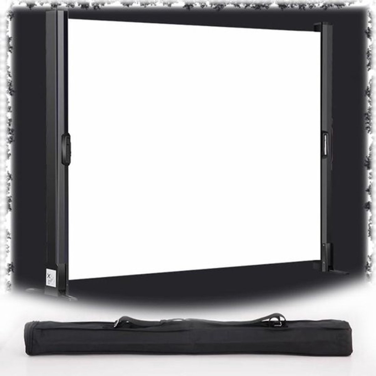 Projectiescherm - Draagbaar Scherm - Filmavond Thuis - Automatische Vergrendeling - 50 inch - Wit