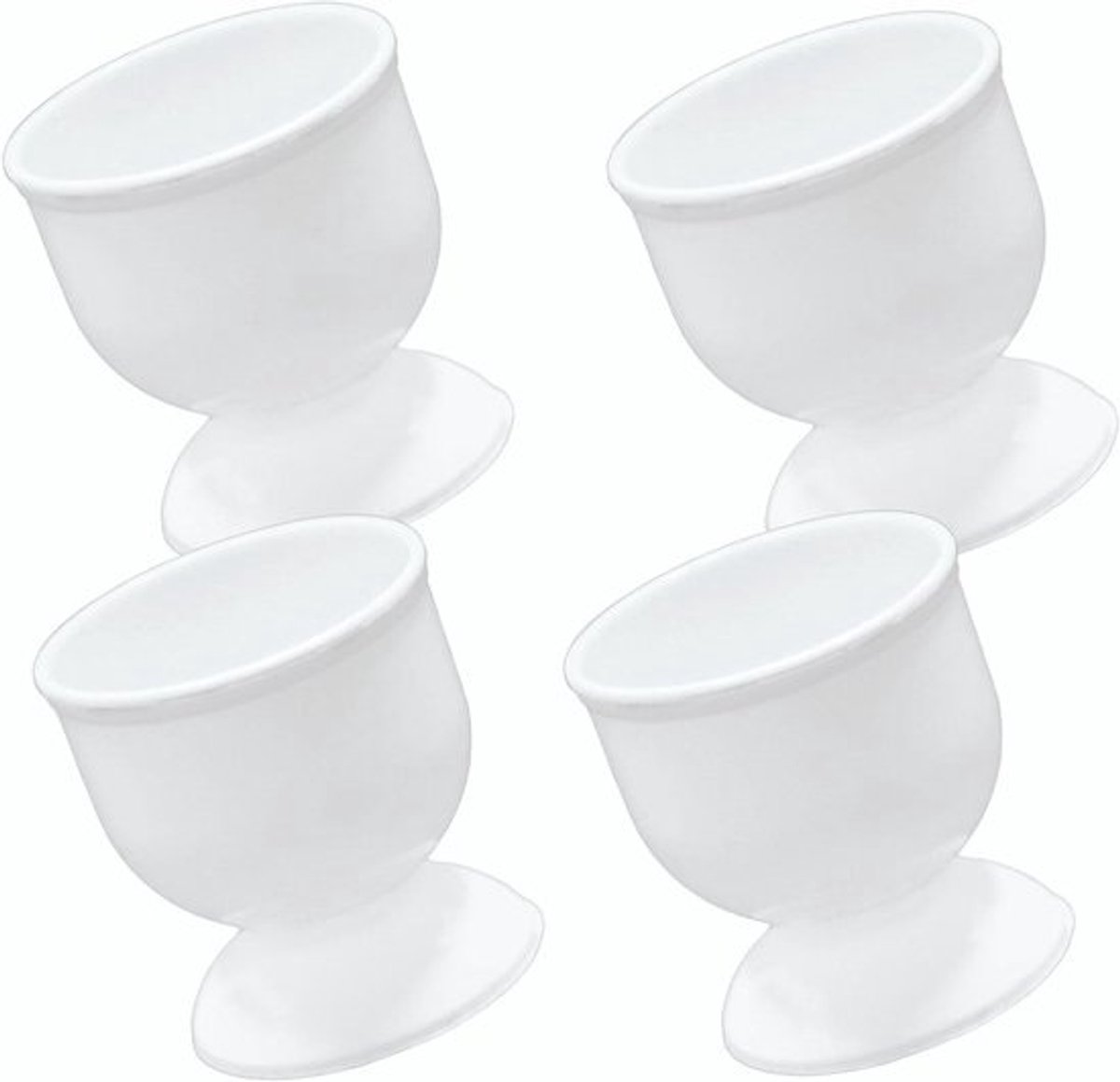 Eierbeker Set - Houders Gekookte Eieren - Ontbijt Serveren - Vaatwasmachinebestendig - 4 Stuks - Wit