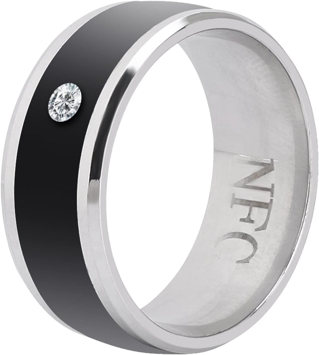 Multifunctionele Slimme Ring, Universeel voor Mobiele Telefoon met Gegevens Delen, Persoonlijke Codering Ontgrendeling, Metaalmateriaal voor NFC-gebiedscontrole (maat 11)