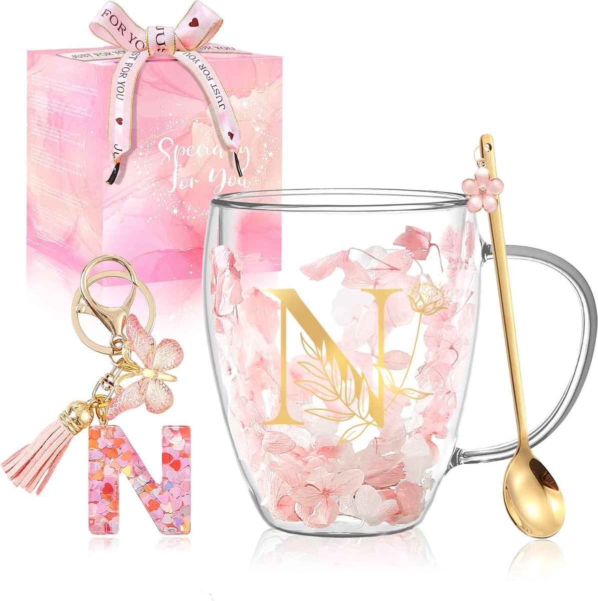 Cadeau voor dames, dubbelwandige mok, personaliseerbaar, verjaardagscadeau, koffiekopje, idee, geschenken, beste vriendin, collega, zus, glas, theekop, bruiloft, Kerstmis, Moederdag, Valentijnsdag