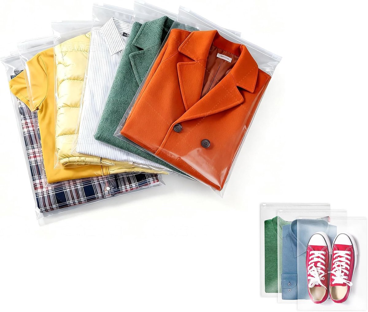 zakken met ritssluiting, groot, herbruikbaar, 30 x 40 cm, reistas, waterdichte zakken, plastic zakken, opbergzakken voor kleding, ondergoed, handdoeken, schoenen, 30 stuks
