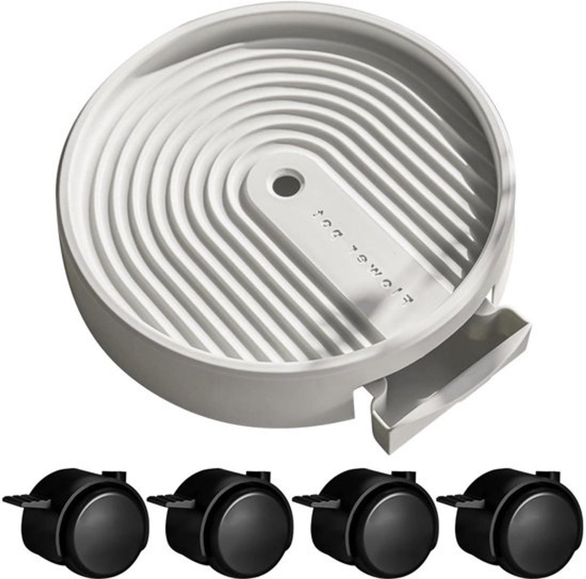 Plantenroller met wielen - Plantenstandaard onderzetter - Meubels verplaatsen - 360 graden draaibaar - 32 x 32 cm - Wit