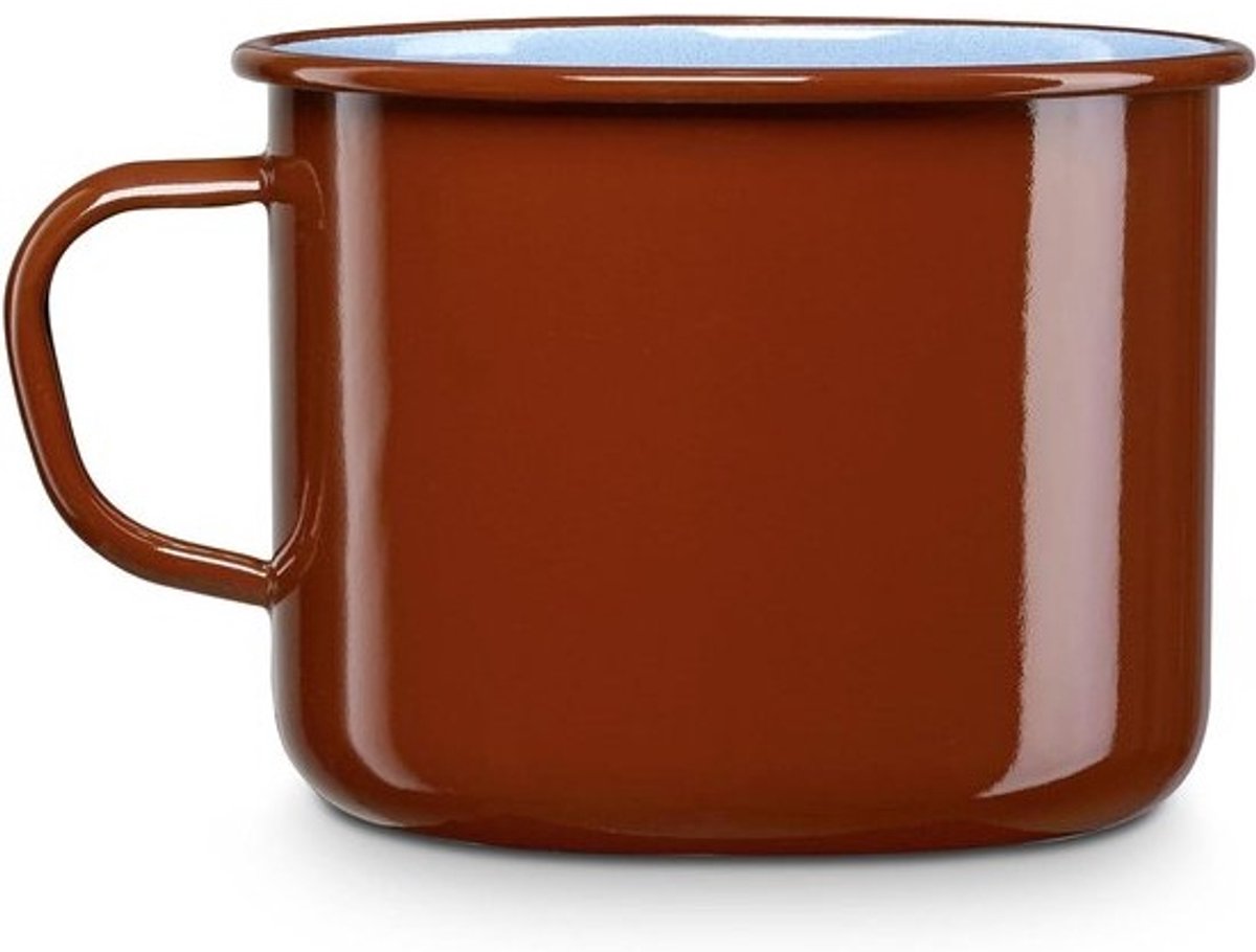 Kookpan Emaille - Steelpan Melk - Klassiek Koken - Veelzijdig Gebruik - 16 cm 2.2 L - Bruin