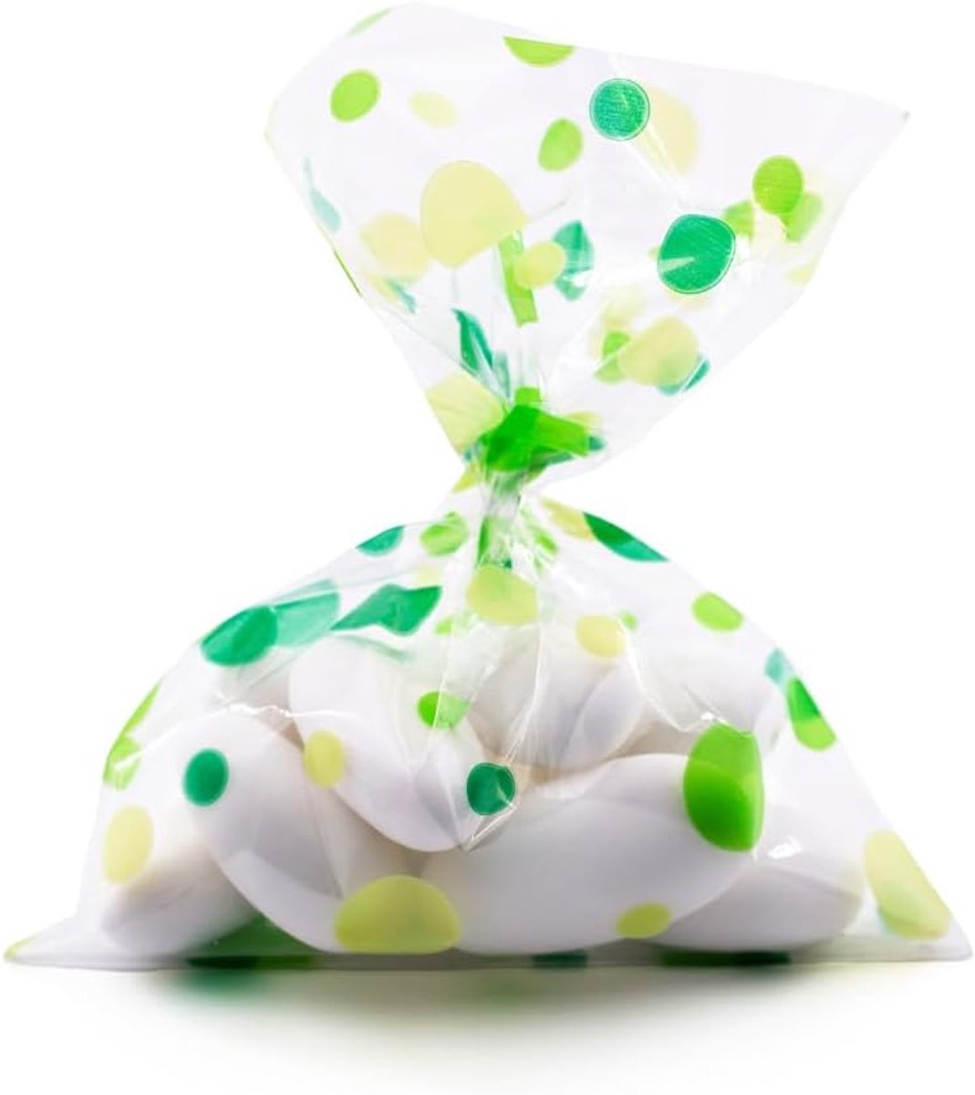 X611014091200 Transparante Uitdeelzakjes, Cellofaan Plastic Traktatie Kado Zakjes, Snoepzakjes, Traktatiezakjes Geboorte, Verjaardag, Bruiloft, Donkergroen en Lichtgroen, 50 stuks, 9x12,5 cm