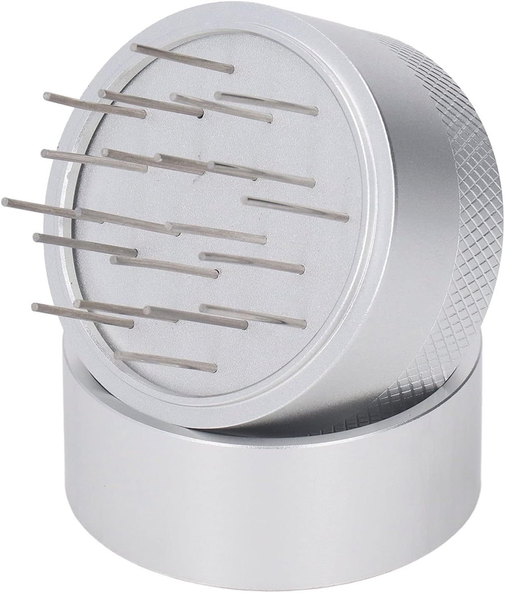 Roestvrij Staal Espresso-Distributietool Naald Type Espresso-distributeur Distributietool voor Espressokoffie WDT-tool met Basis, Consistente Druk (53mm)