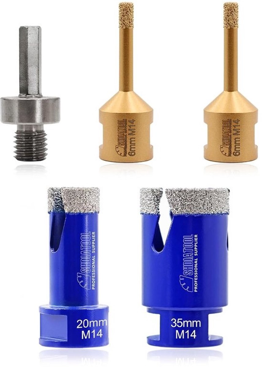 Diamant Boorhouder Set voor Tegels en Steen met M14 Schroefdraad