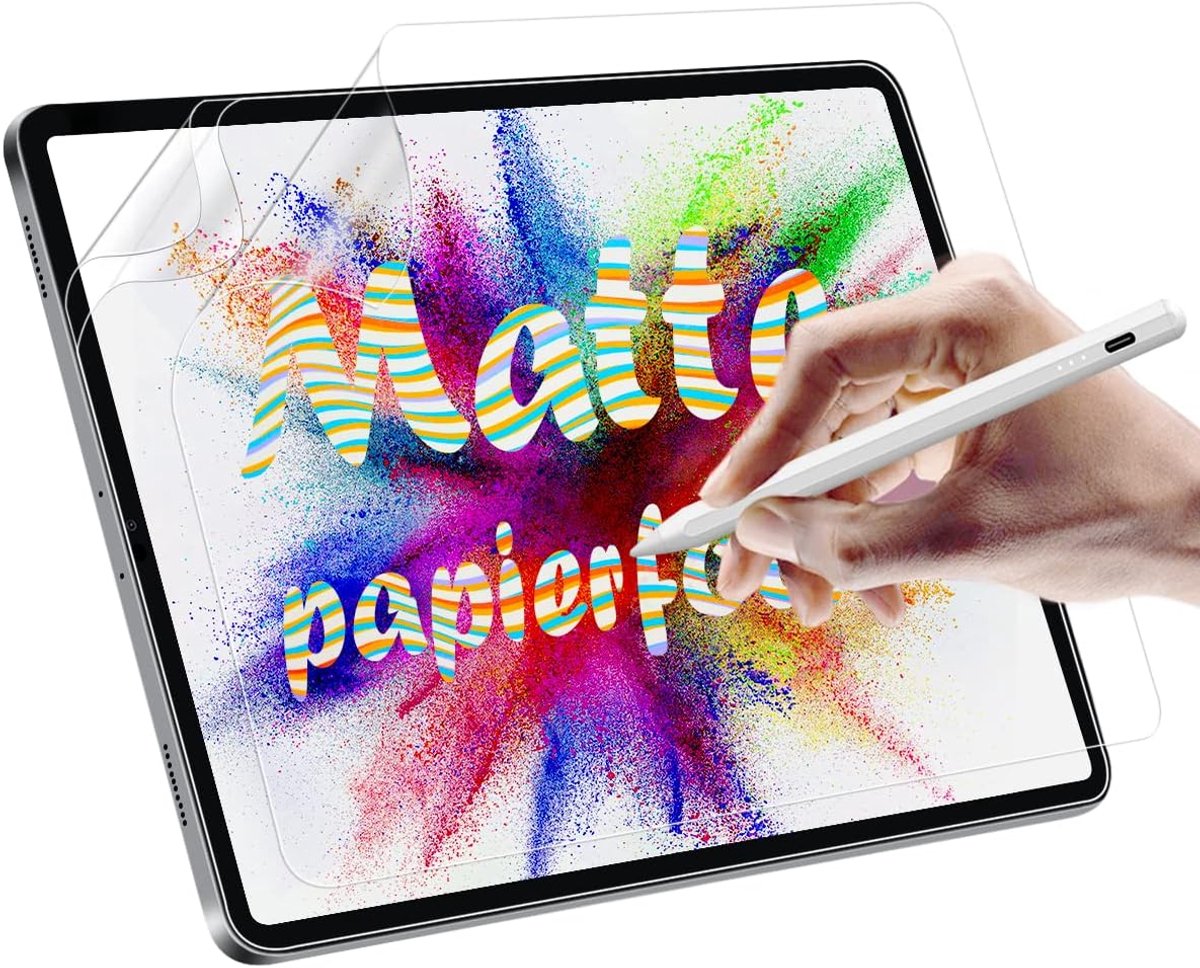 3 stuks papierfolie voor iPad 9/8/7 generatie (10,2 inch, 2021/2020/2019), matte papierfolie, beschermfolie, schrijffolie, displayfolie, HD helder, schrijven en notities maken zoals op papier
