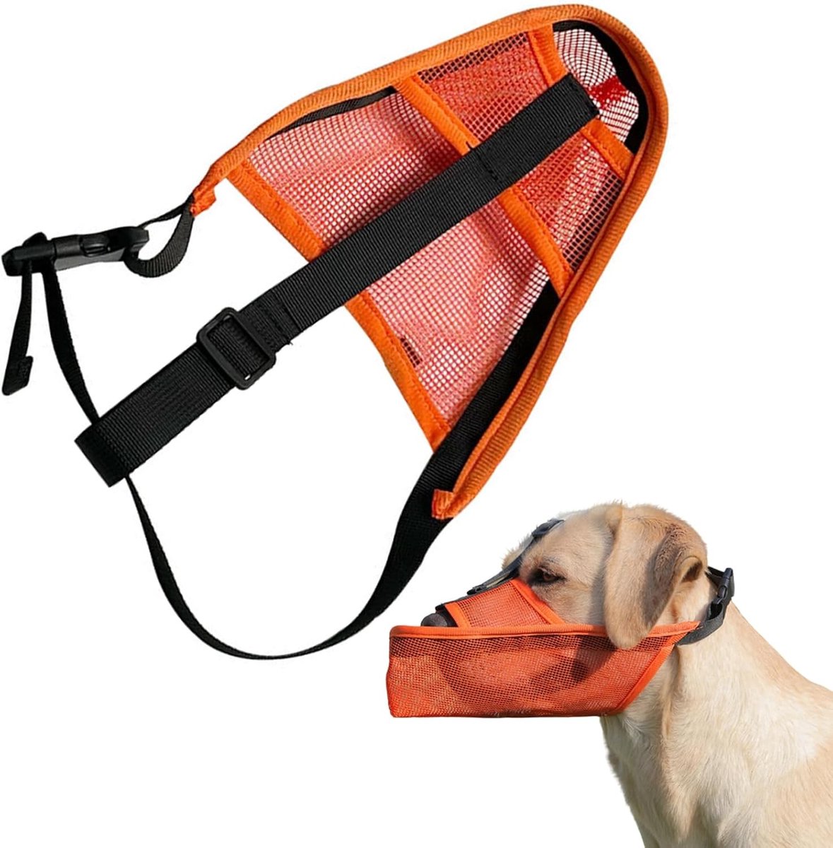 Zachte en ademende muilkorf voor honden met een mondomtrek van 26-29 cm, ideaal voor training en veiligheid