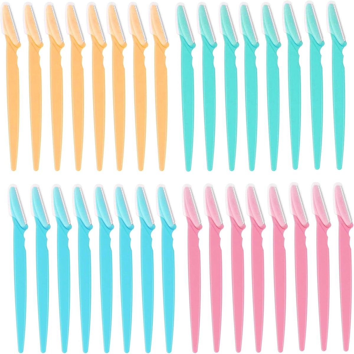 32-delige Set Herbruikbare Wenkbrauwscheermesjes, Draagbare Scheermesjes voor Gezicht en Wenkbrauwen, Perfect voor Vrouwen en Mannen