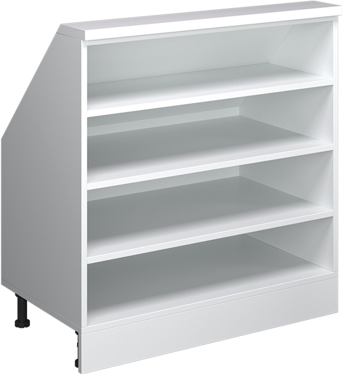 Vicco R-Line Keukenkast voor schuine wand – 80 cm met 4 compartimenten Wit Wit/Wit