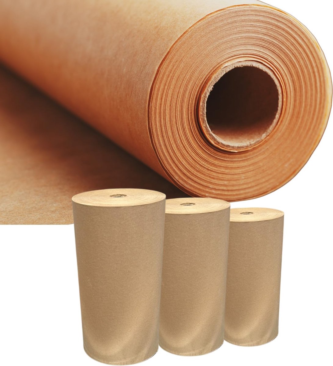 bruin kraftpapier natuurlijk 45 g/m² en 70 g/m² – 30, 60, 90 of 105 cm x 100 of 300 m. (90 cm x 100 m - 70g/m2)