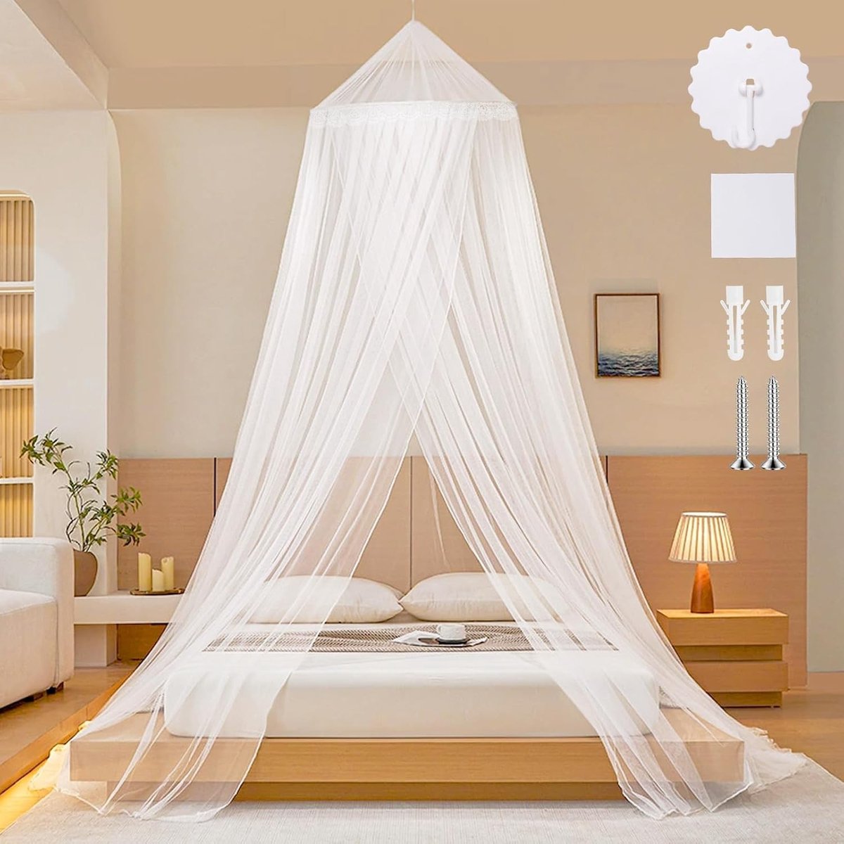 Premium Mosquitonet voor Buiten, Inclusief Plakhaakjes en Eenvoudige Installatie, Ideaal voor Kamperen en Tuingebruik