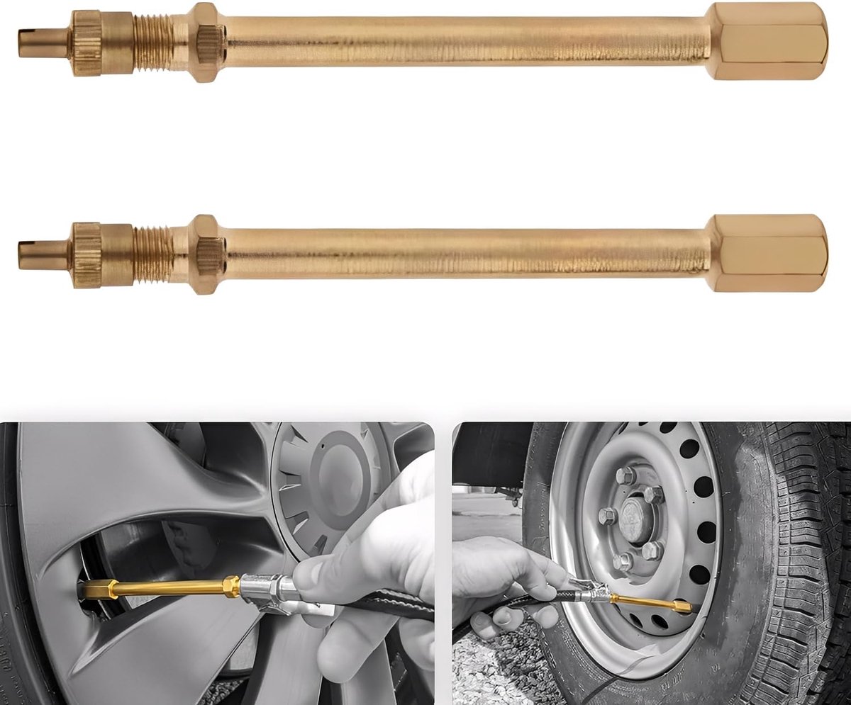 Dailygoods- Ventielverlenging 10 cm - Terugslagventiel - Ventielverlenging voor autobanden/scooters - Vrachtwagenbanden/fietsen - Hoogwaardige kwalite